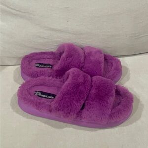 No Boundaries Purple Fuzzy Slippers